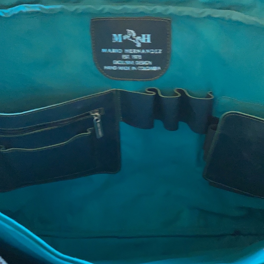 MARIO HERNANDEZ Laptop bag Canvas w/ Leather trims - Picture 3 of 9